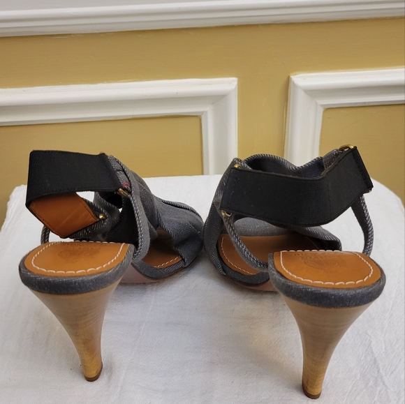 Lanvin Denim Open Toe Pumps Size 40.5/ US 10 - Picture 7 of 10